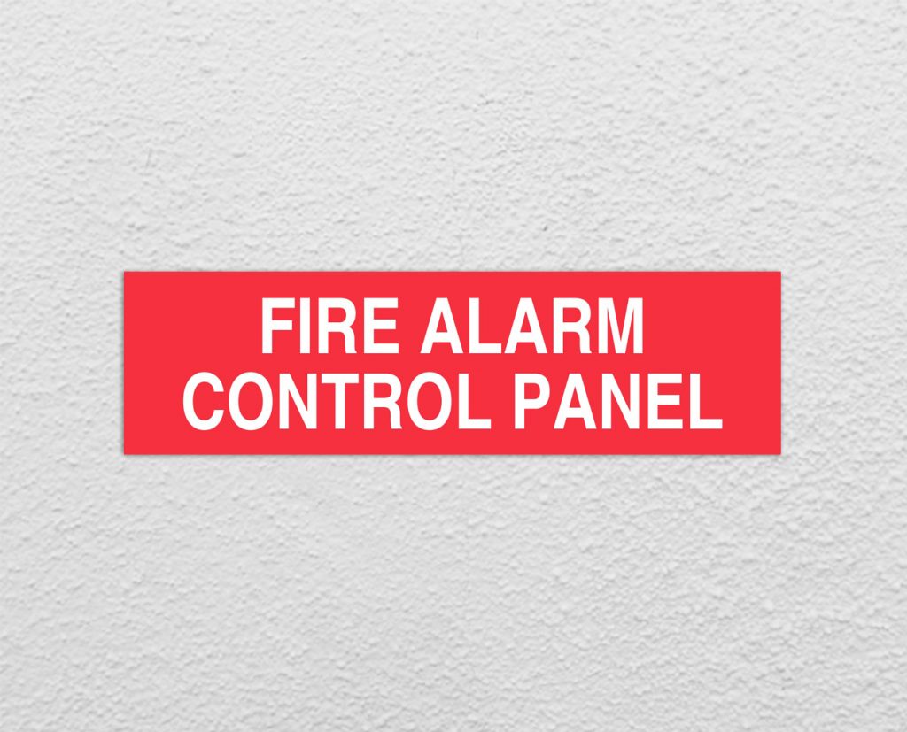alarm control panel fire safety sign
