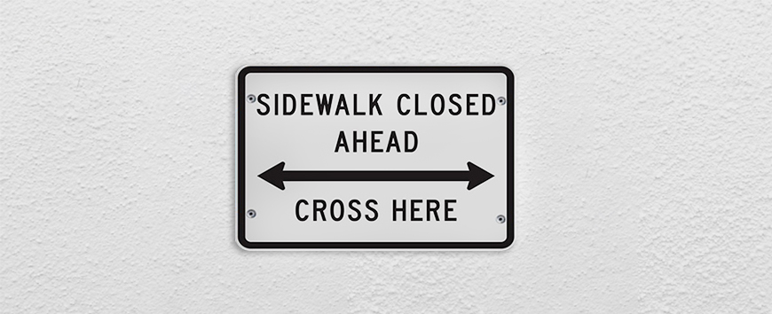sidewalk closed signs nyc