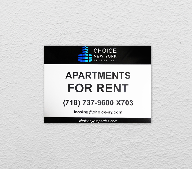 apartment for rent dibond signs nyc