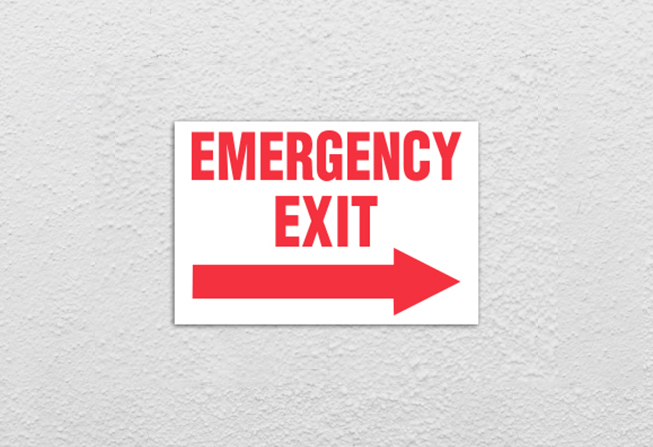 emergency exit directional signs nyc