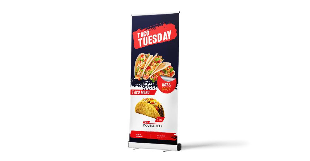 event banner stands with graphics nyc