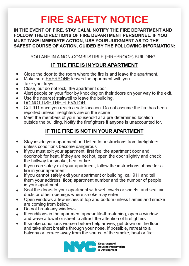 Fire Safety Notice​