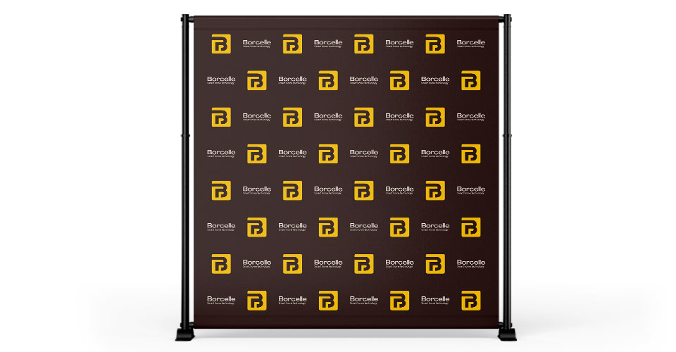 logo step and repeat banner brown