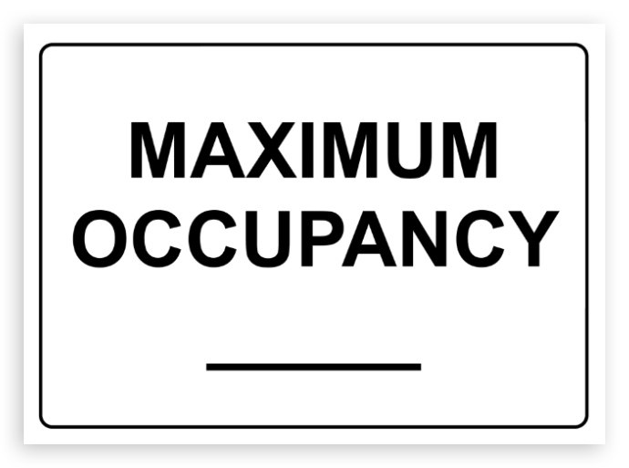 Maximum Occupancy in Rooms Signs HPD