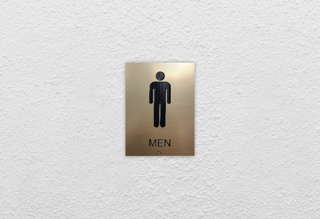 mens restroom braille ada sign maker