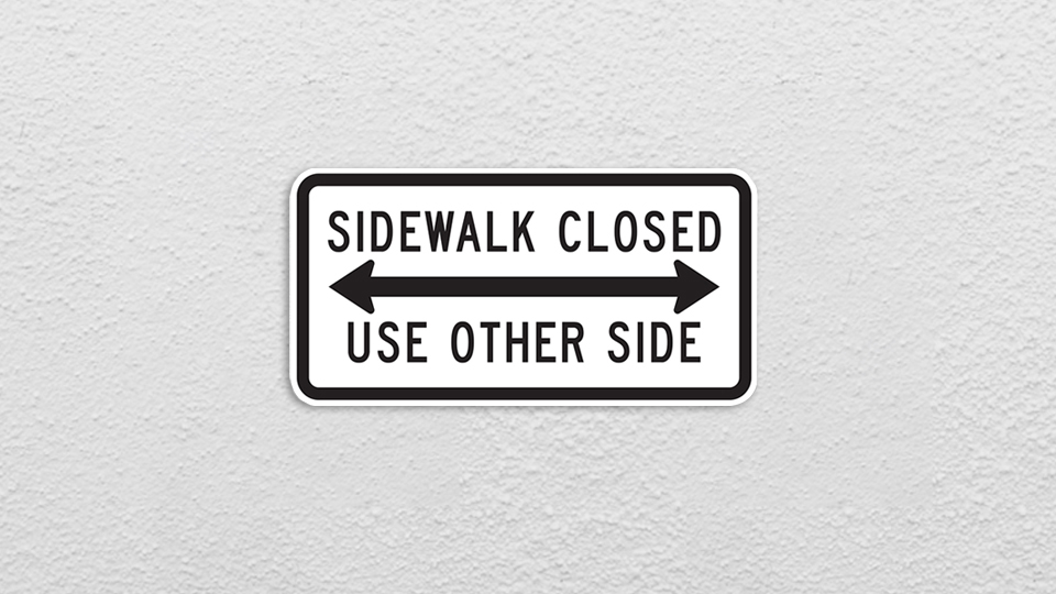 MUTCD sidewalk signs near nyc