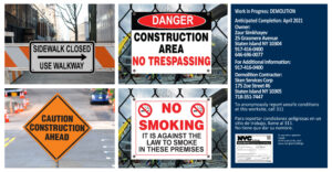 construction safety signs new york city