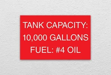 oil tank capacity signs nyc