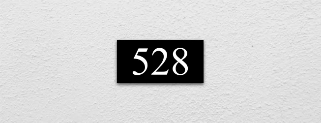 apartment unit number signs