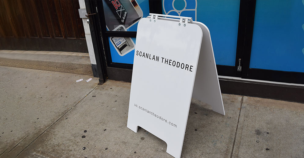 outdoor sandwich board signs new york city