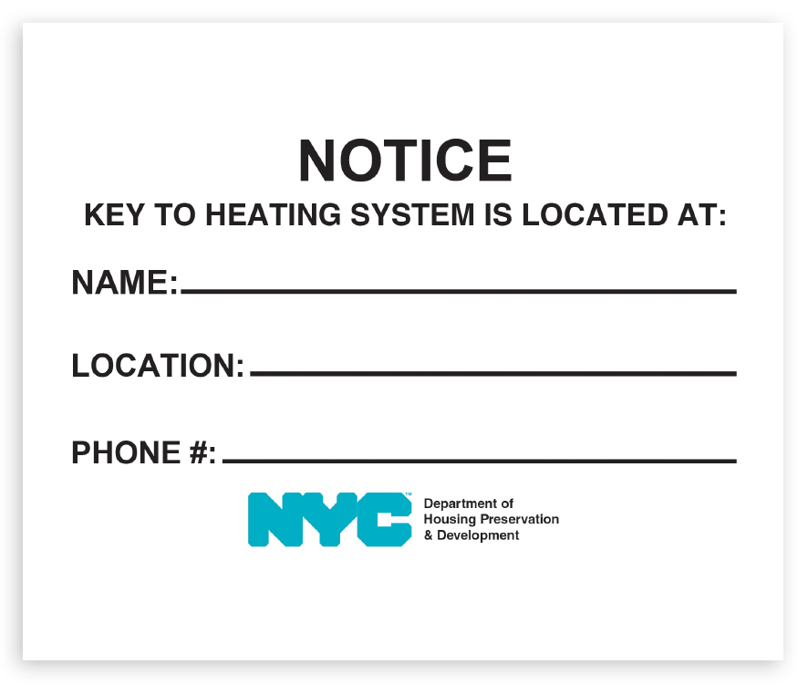 Boiler Room Heating System Sign