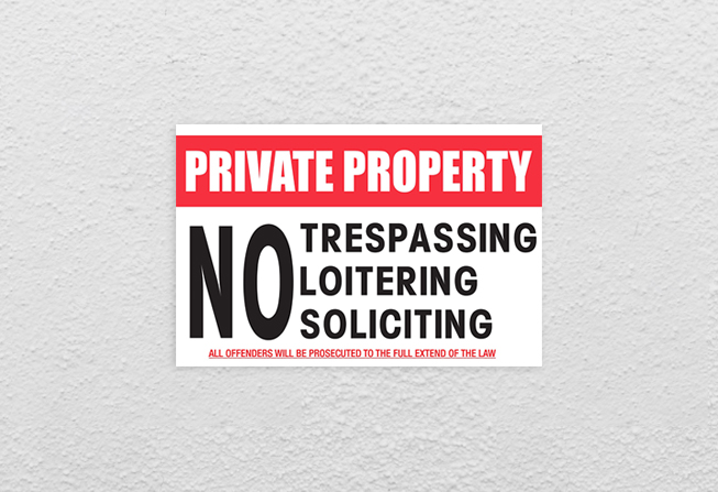 private property no trespassing signs nyc