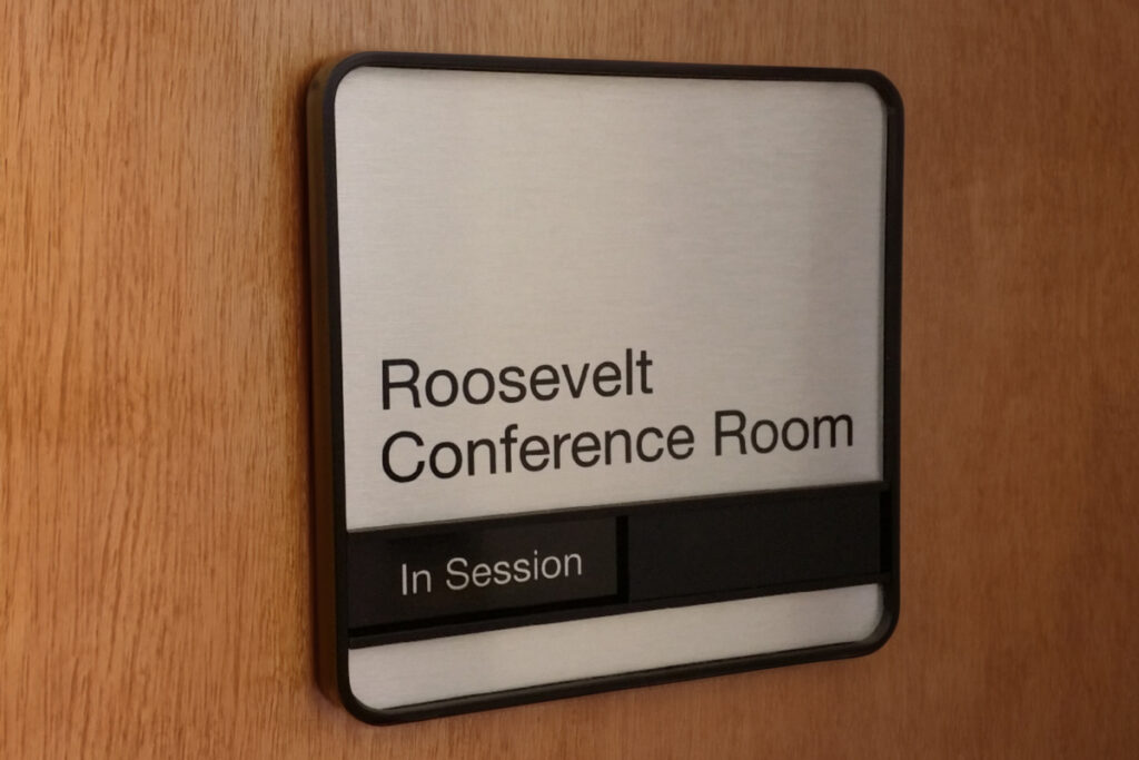 roosevelt conference room door signs