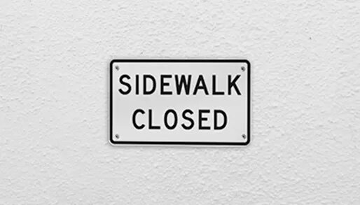 sidewalk closed signs new york city