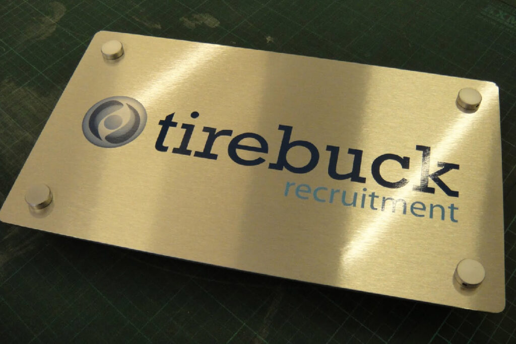 tirebuck recruitment metal standoff sign