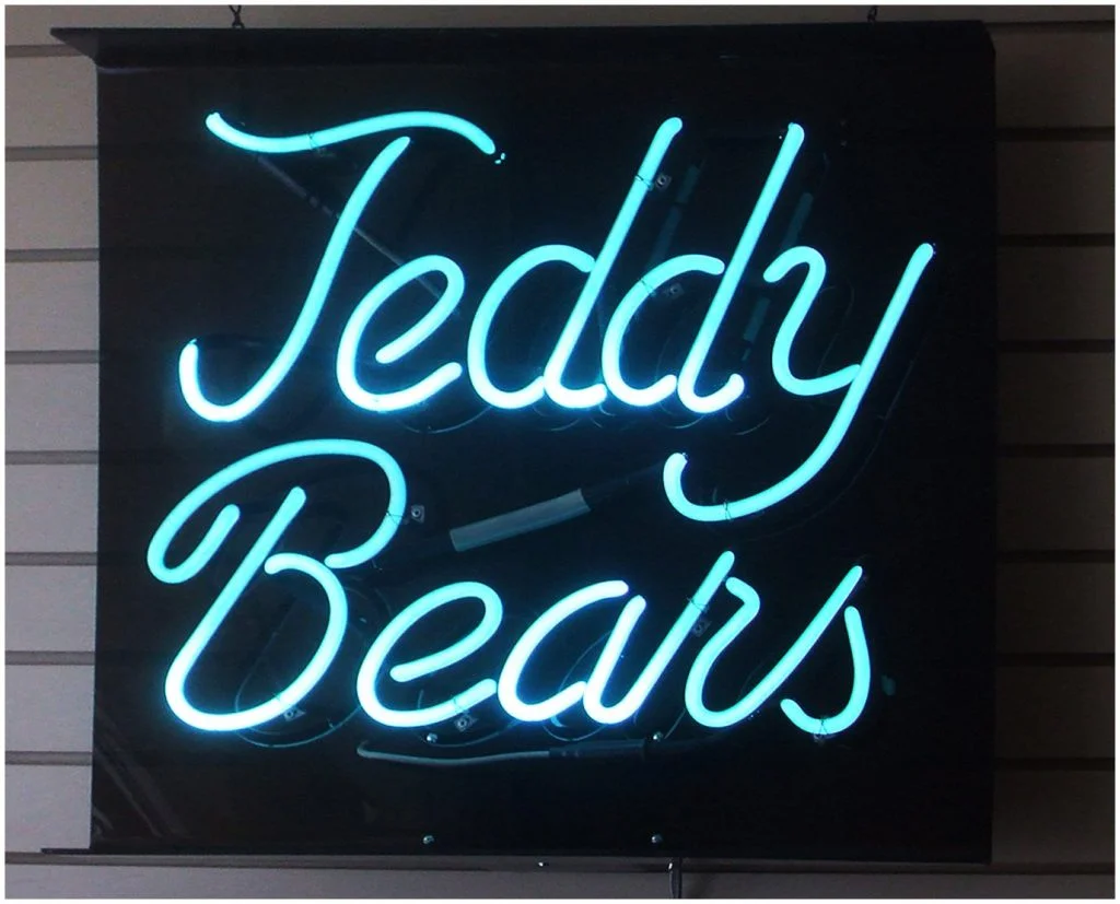 turquoise neon signs for teddy bear nyc