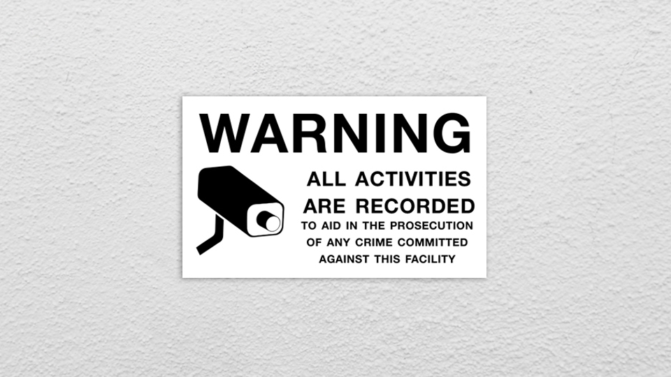 video surveillance warning signs maker