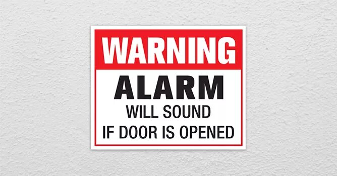 warning alarm door signs nyc