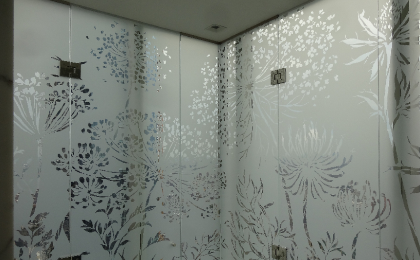 shower enclosures window frosting