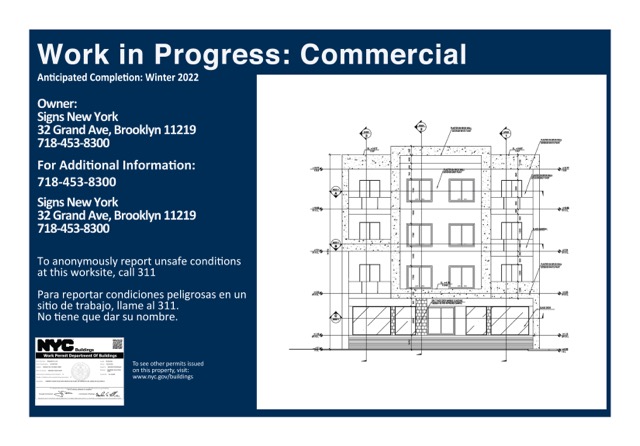 Work in Progress Sign for Commercial Projects