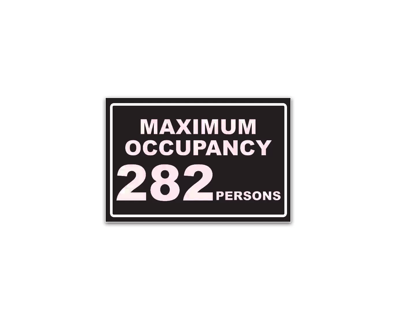 black maximum occupancy in rooms signs