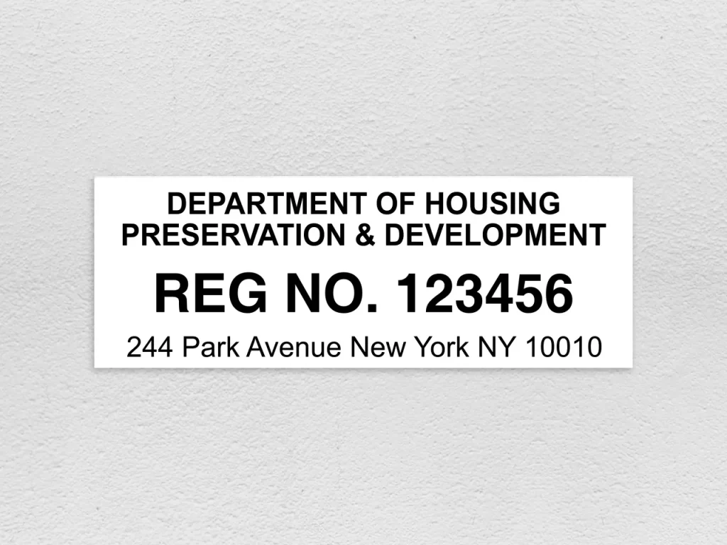 street number hpd real estate signs new york
