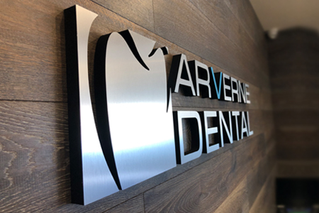 arverne dental metal finish letters