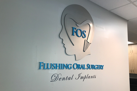 flushing oral surgery painted metal letters