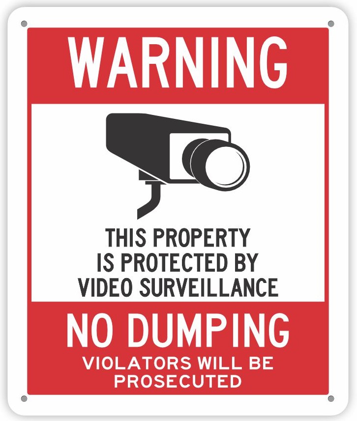 no dumping video surveillance signs