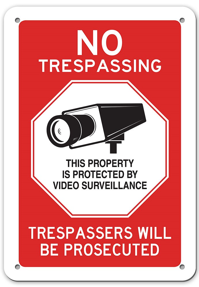 no trespassing video surveillance security sign 1