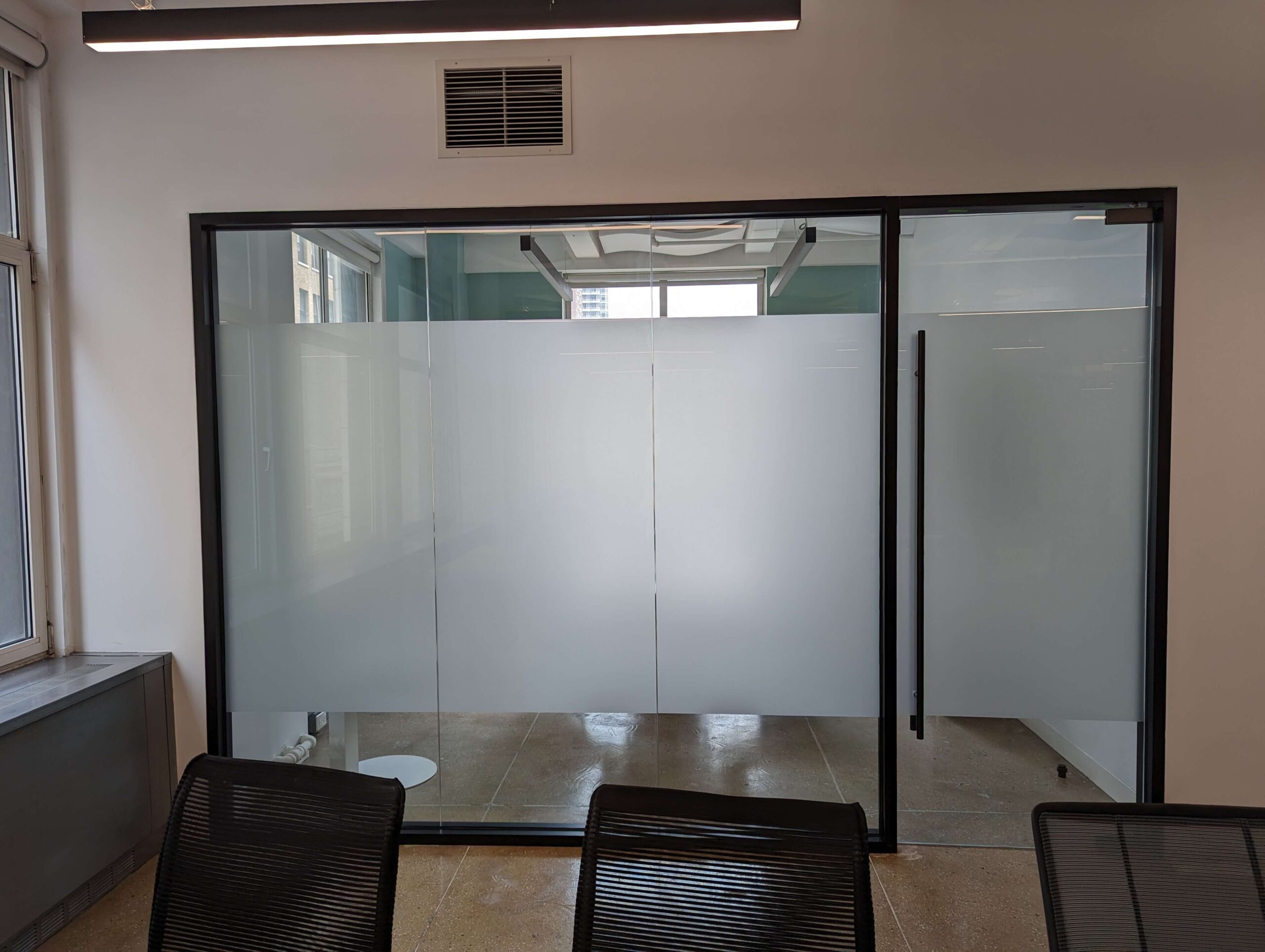 window frosting for windows and doors in office