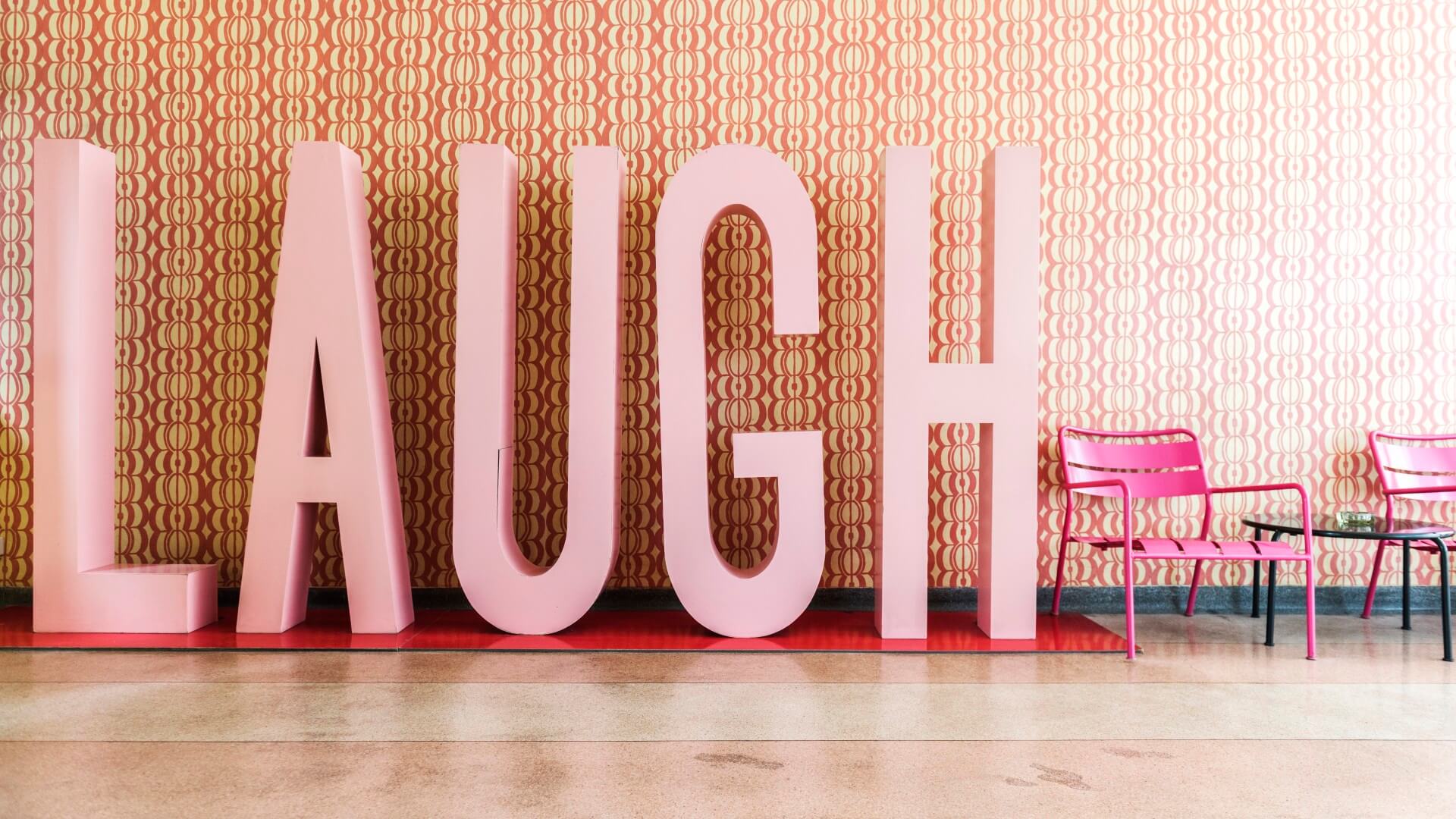 laugh foam letter pink color